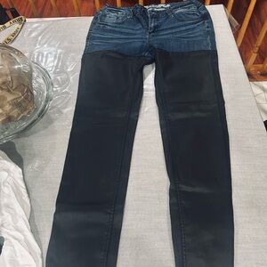 Wax Jean Women's Blue and Black Skinny Jeans